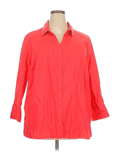 Pre-owned Catherines 3/4 Sleeve Button Down Shirt In Red
