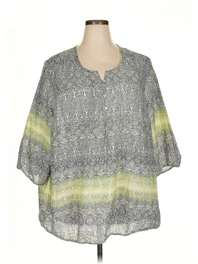 Pre-owned Catherines 3/4 Sleeve T-shirt In Gray