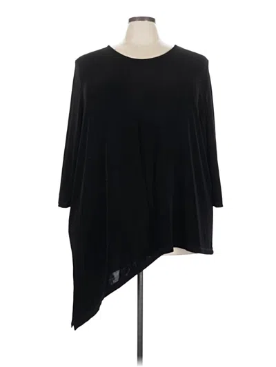 Pre-owned Catherines 3/4 Sleeve Top Black One Shoulder Neckline Tops