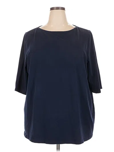 Pre-owned Catherines 3/4 Sleeve Top Blue Boatneck Tops