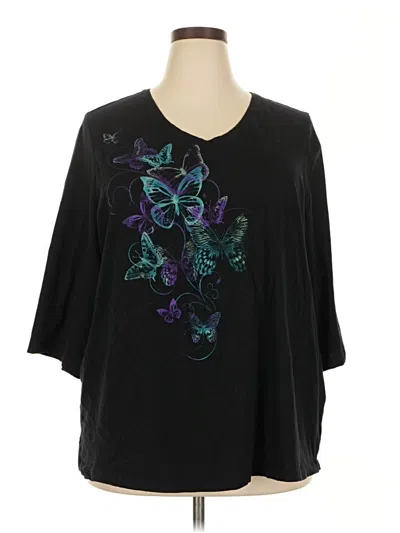 Pre-owned Catherines 3/4 Sleeve T-shirt In Black