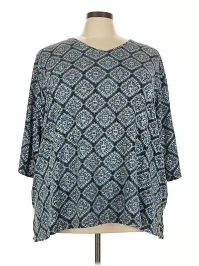 Pre-owned Catherines 3/4 Sleeve T-shirt In Blue