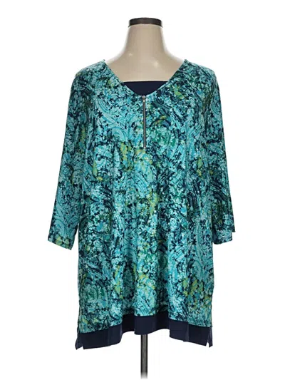 Pre-owned Catherines 3/4 Sleeve T-shirt In Blue