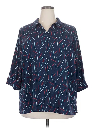 Pre-owned Catherines 3/4 Sleeve T-shirt In Blue