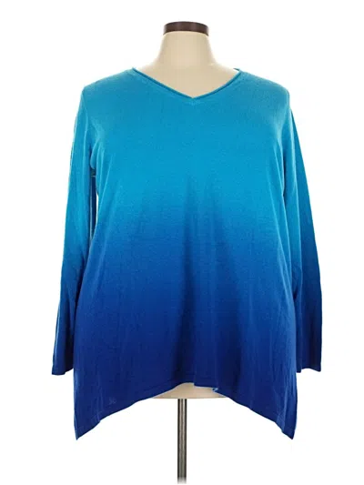 Pre-owned Catherines 3/4 Sleeve T-shirt In Blue