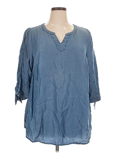 Pre-owned Catherines 3/4 Sleeve T-shirt In Blue