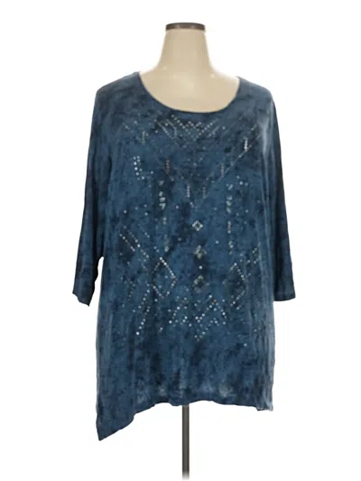 Pre-owned Catherines 3/4 Sleeve T-shirt In Blue