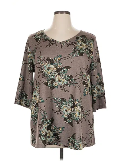 Pre-owned Catherines 3/4 Sleeve T-shirt In Brown