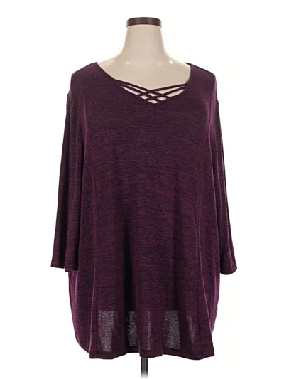Pre-owned Catherines 3/4 Sleeve T-shirt In Burgundy