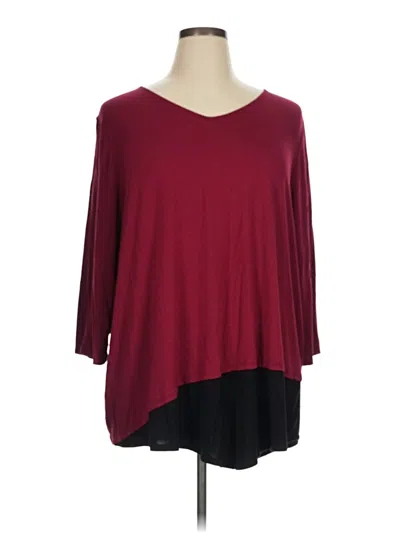 Pre-owned Catherines 3/4 Sleeve T-shirt In Burgundy
