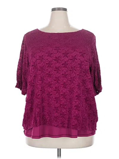 Pre-owned Catherines 3/4 Sleeve T-shirt In Burgundy