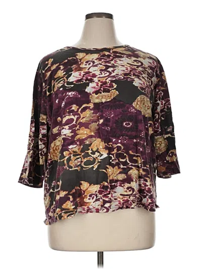 Pre-owned Catherines 3/4 Sleeve T-shirt In Burgundy