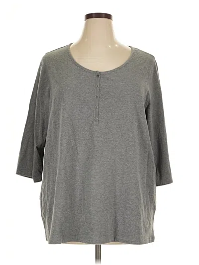 Pre-owned Catherines 3/4 Sleeve T-shirt In Gray