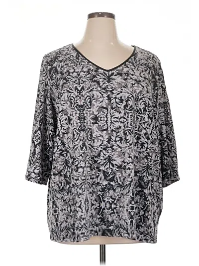 Pre-owned Catherines 3/4 Sleeve T-shirt In Gray