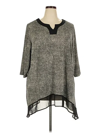 Pre-owned Catherines 3/4 Sleeve T-shirt In Gray