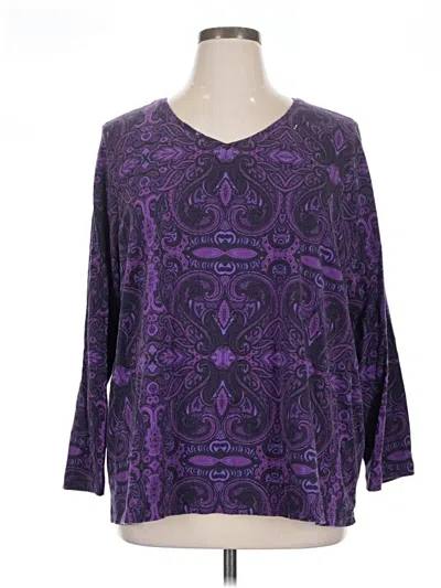 Pre-owned Catherines 3/4 Sleeve T-shirt In Purple