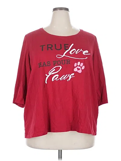 Pre-owned Catherines 3/4 Sleeve T-shirt In Red