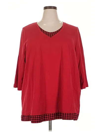 Pre-owned Catherines 3/4 Sleeve T-shirt In Red