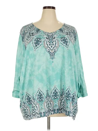 Pre-owned Catherines 3/4 Sleeve T-shirt In Teal