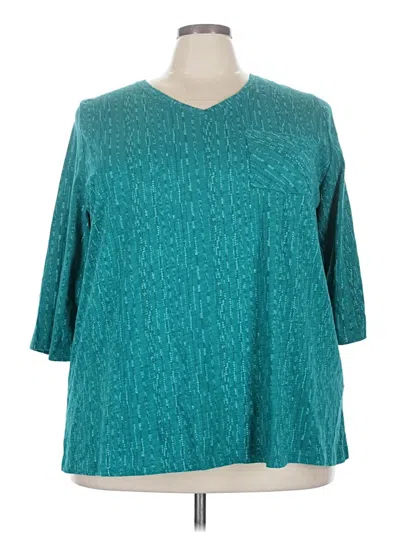 Pre-owned Catherines 3/4 Sleeve T-shirt In Teal