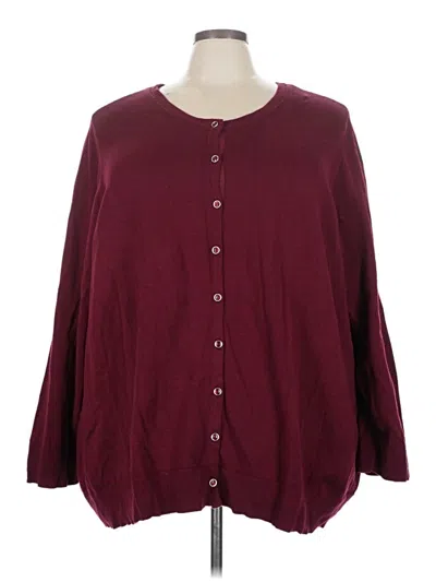 Pre-owned Catherines Cardigan Sweater In Burgundy