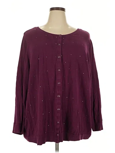 Pre-owned Catherines Cardigan Sweater In Burgundy