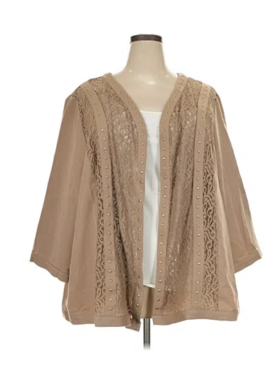 Pre-owned Catherines Cardigan Sweater In Tan