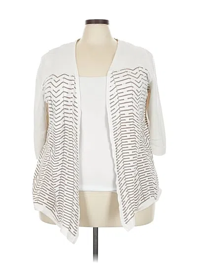 Pre-owned Catherines Cardigan Sweater In White