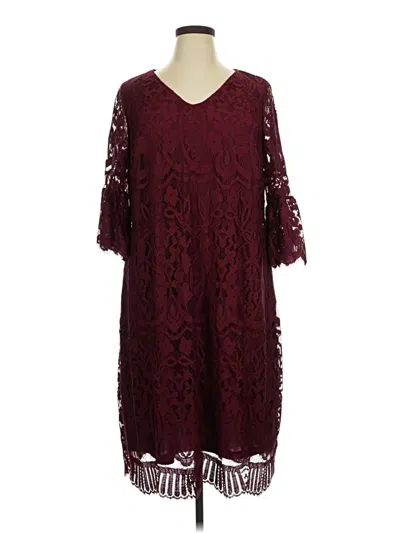 Pre-owned Catherines Casual Dress In Burgundy