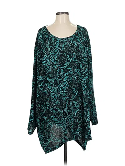 Pre-owned Catherines Long Sleeve Blouse In Blue