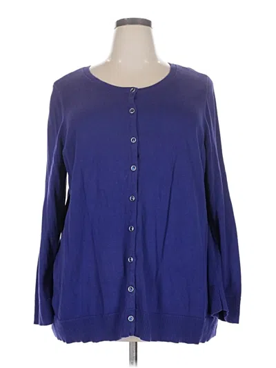 Pre-owned Catherines Long Sleeve Blouse In Blue