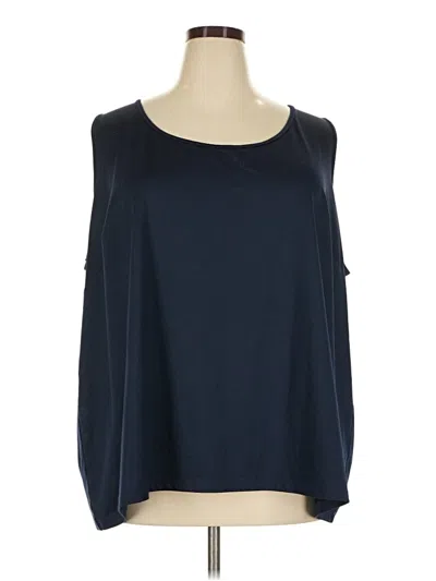 Pre-owned Catherines Long Sleeve Blouse In Blue