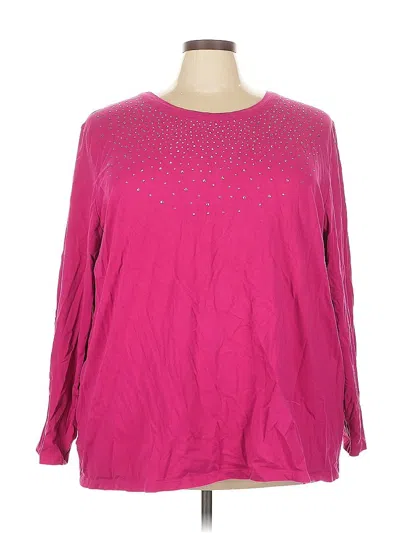 Pre-owned Catherines Long Sleeve Blouse In Pink