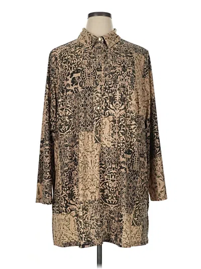 Pre-owned Catherines Long Sleeve Button Down Shirt In Brown
