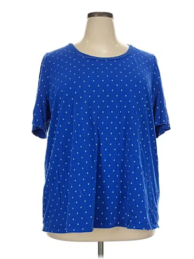 Pre-owned Catherines Short Sleeve Blouse In Blue