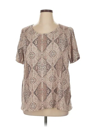 Pre-owned Catherines Short Sleeve Blouse In Brown