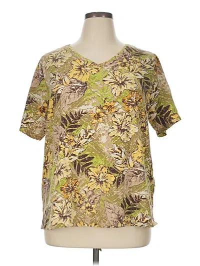 Pre-owned Catherines Short Sleeve Blouse In Gold