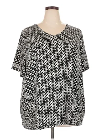 Pre-owned Catherines Short Sleeve Blouse In Gray