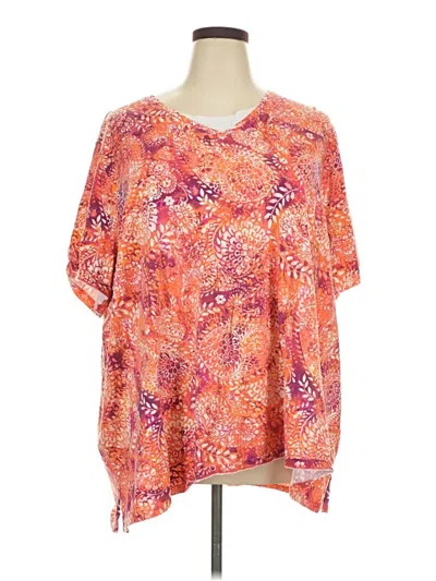 Pre-owned Catherines Short Sleeve Blouse In Orange
