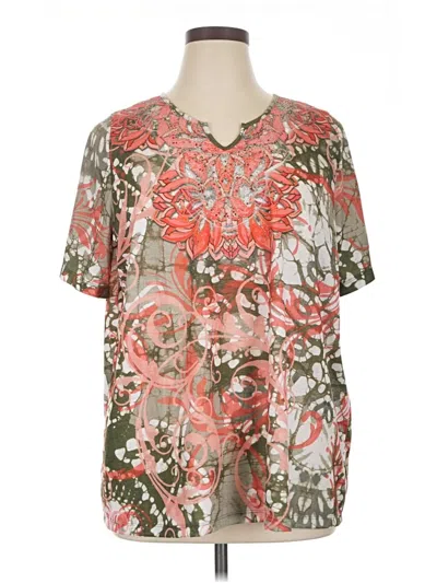 Pre-owned Catherines Short Sleeve Blouse In Orange
