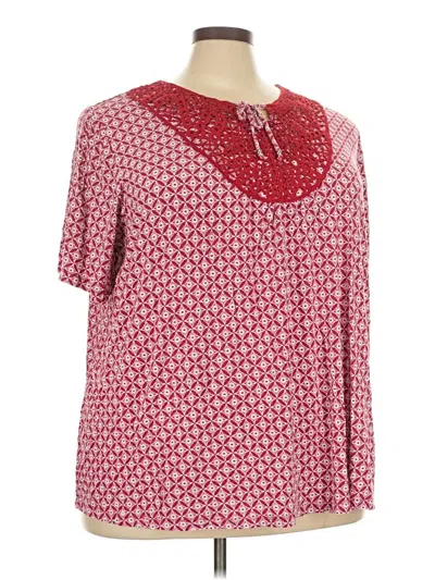 Pre-owned Catherines Short Sleeve Blouse In Red