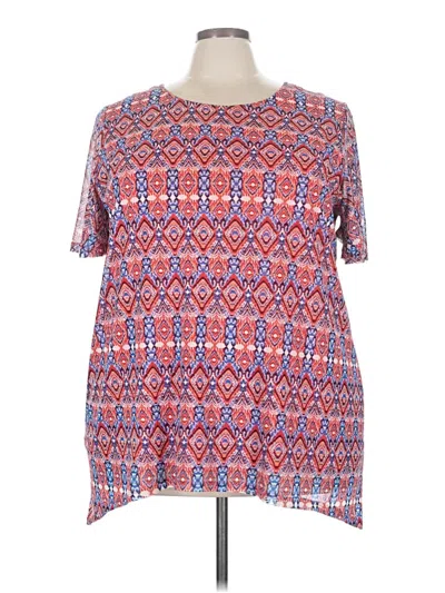 Pre-owned Catherines Short Sleeve Blouse In Red