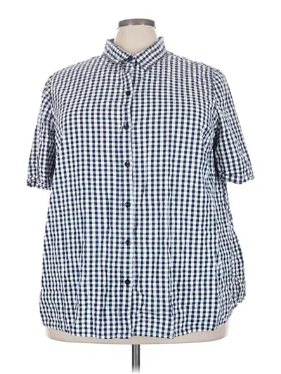 Pre-owned Catherines Short Sleeve Button Down Shirt In Blue