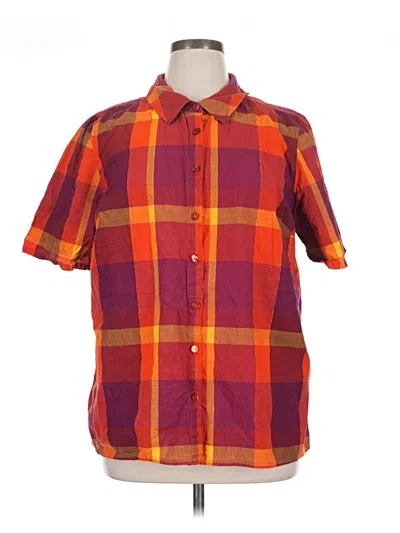 Pre-owned Catherines Short Sleeve Button Down Shirt In Orange