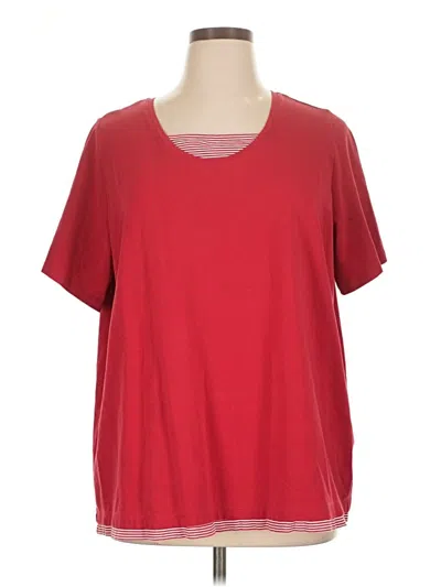 Pre-owned Catherines Short Sleeve Top Red Scoop Neck Tops