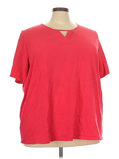 Pre-owned Catherines Short Sleeve Top Red V-neck Tops