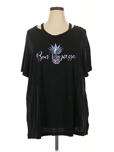 Pre-owned Catherines Short Sleeve T-shirt In Black