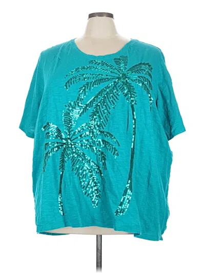 Pre-owned Catherines Short Sleeve T-shirt In Blue