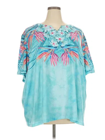 Pre-owned Catherines Short Sleeve T-shirt In Blue