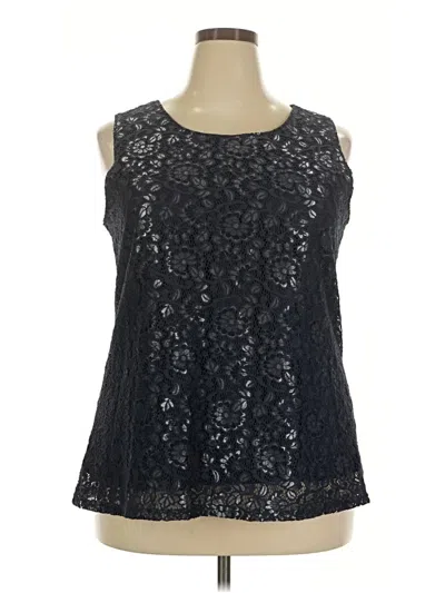 Pre-owned Catherines Sleeveless Blouse In Black